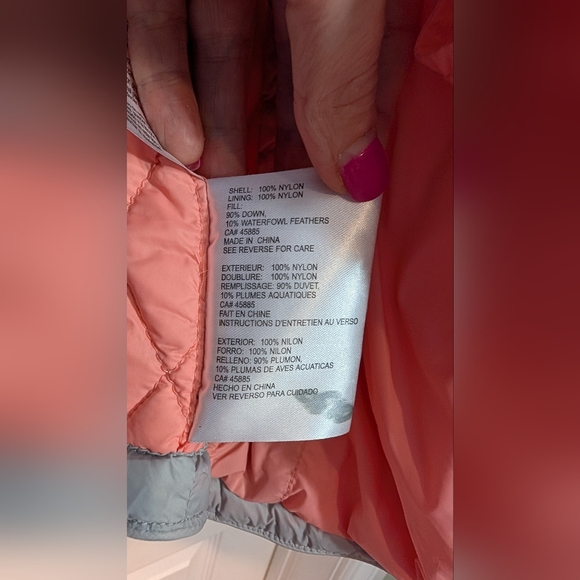 Michael Kors Puffer Jacket Women's Quilted Grey Fold Over Collar Size M - Picture 14 of 15